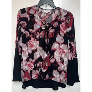 Coffee & Cake BoHo Bell Sleeve Top L